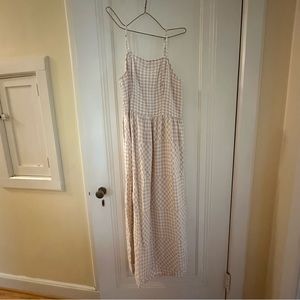 Checkered Cottage Style Maxi Dress